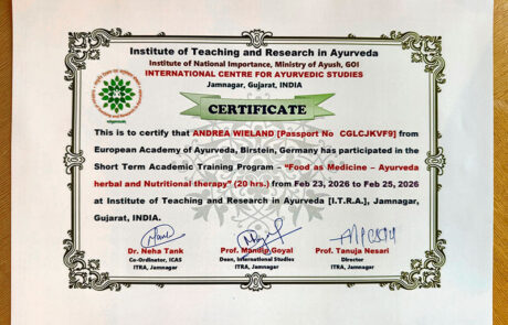 Andrea Wieland ayurvedische Ernährungstherapie Indien